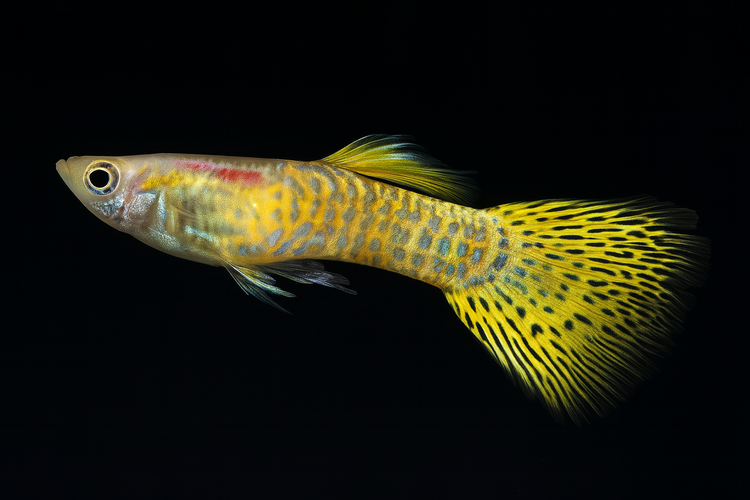 Gold Cobra Delta Guppy Male