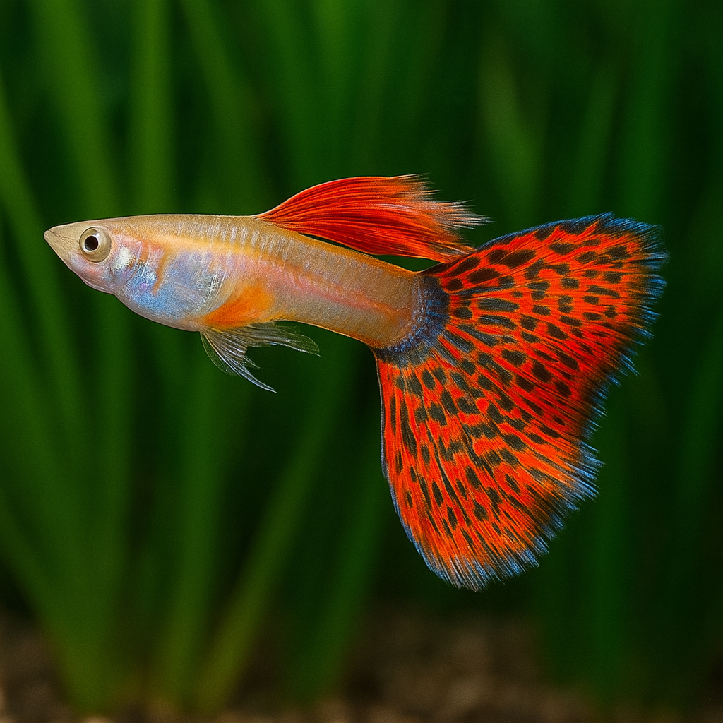 Red Grass Guppy Male