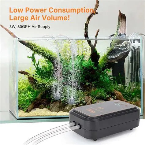 Hygger NEV Rechargeable Air Pump, HG087 - 3W for tanks up to 170 Gal.