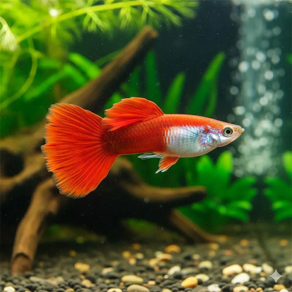 Red Blonde Guppy Male