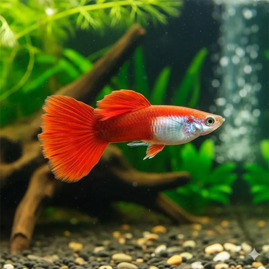 Red Blonde Guppy Male