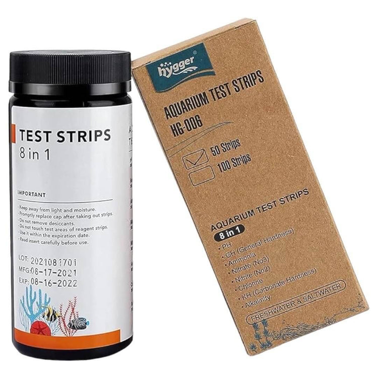Hygger 8-in-1 Aquarium Water Test Strips, HG006 - 50 Strips