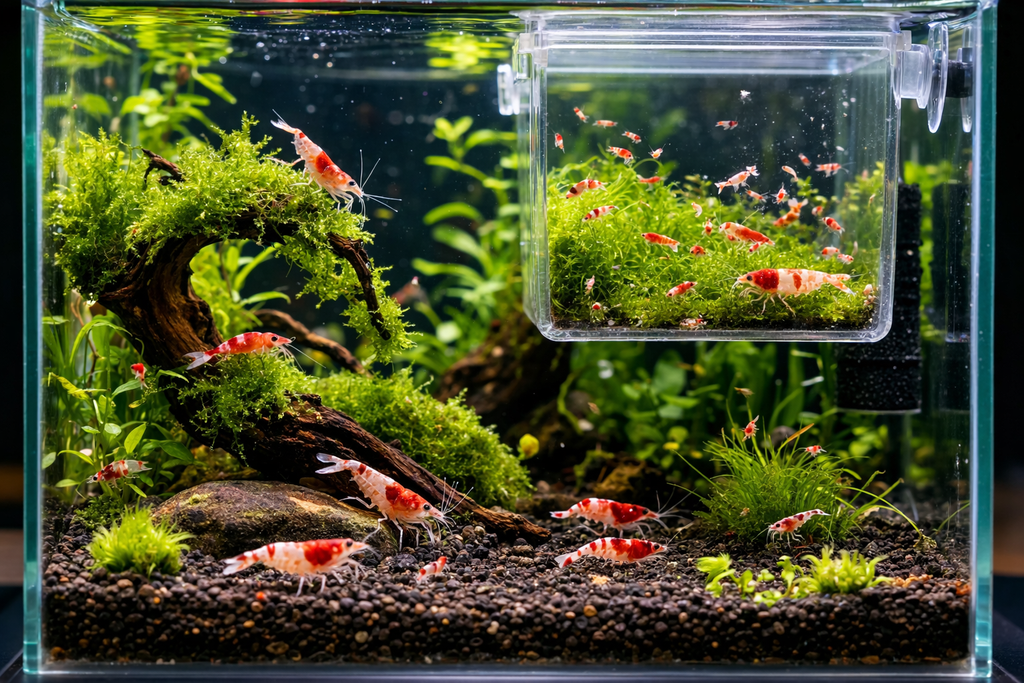 Blue Dream Shrimp Colony Pack in aquarium