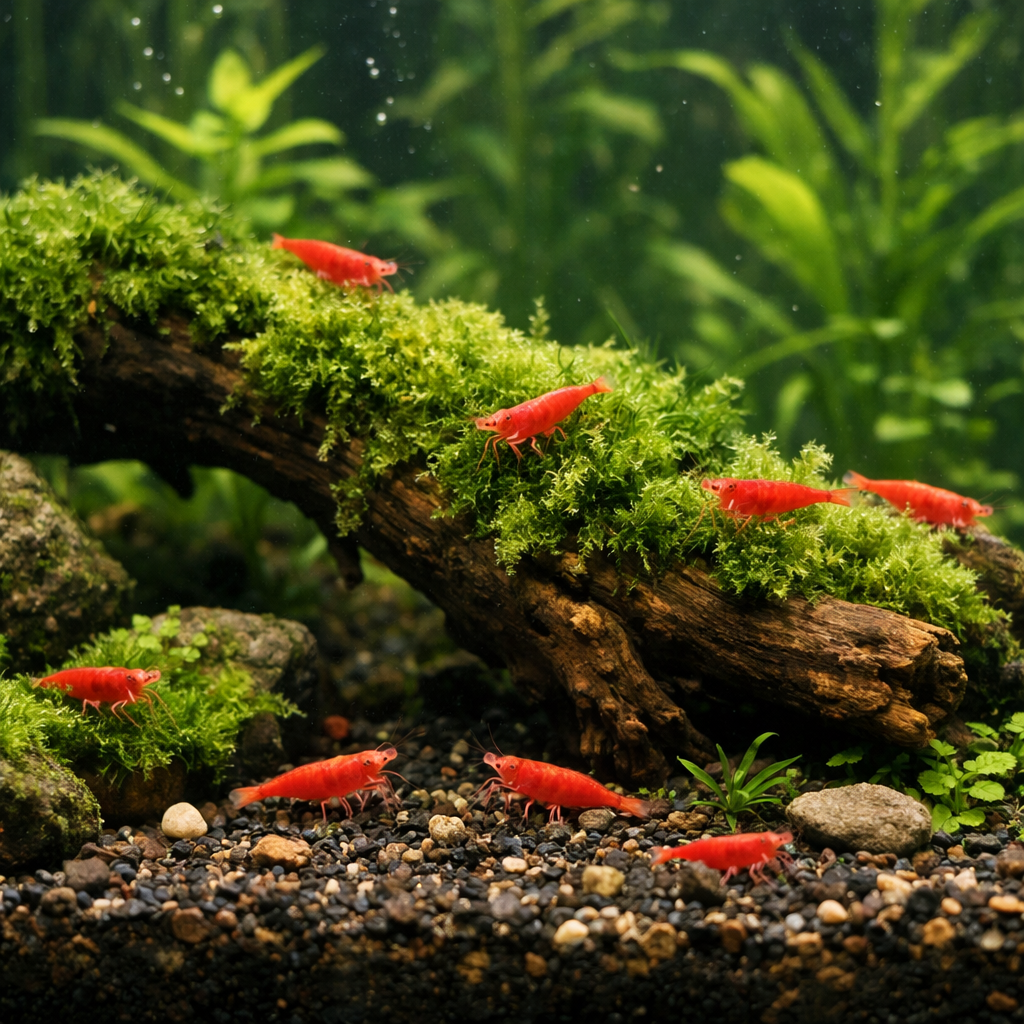 Blue Dream Shrimp Colony Pack in aquarium